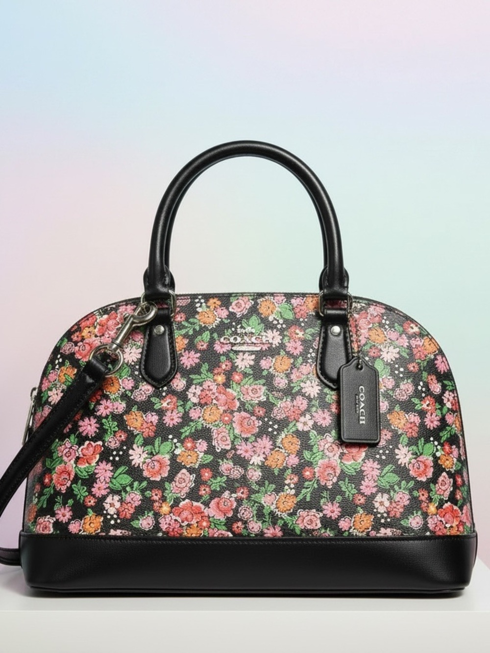 Coach Mini Sierra Posey Cluster Floral Satchel Crossbody NWOT